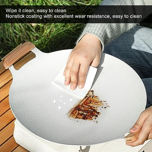 Nonstick Round Grill Pan with Wooden Handle W914