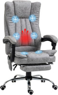 Gray Microfiber High Back Office Chair with Massage and Footrest H689