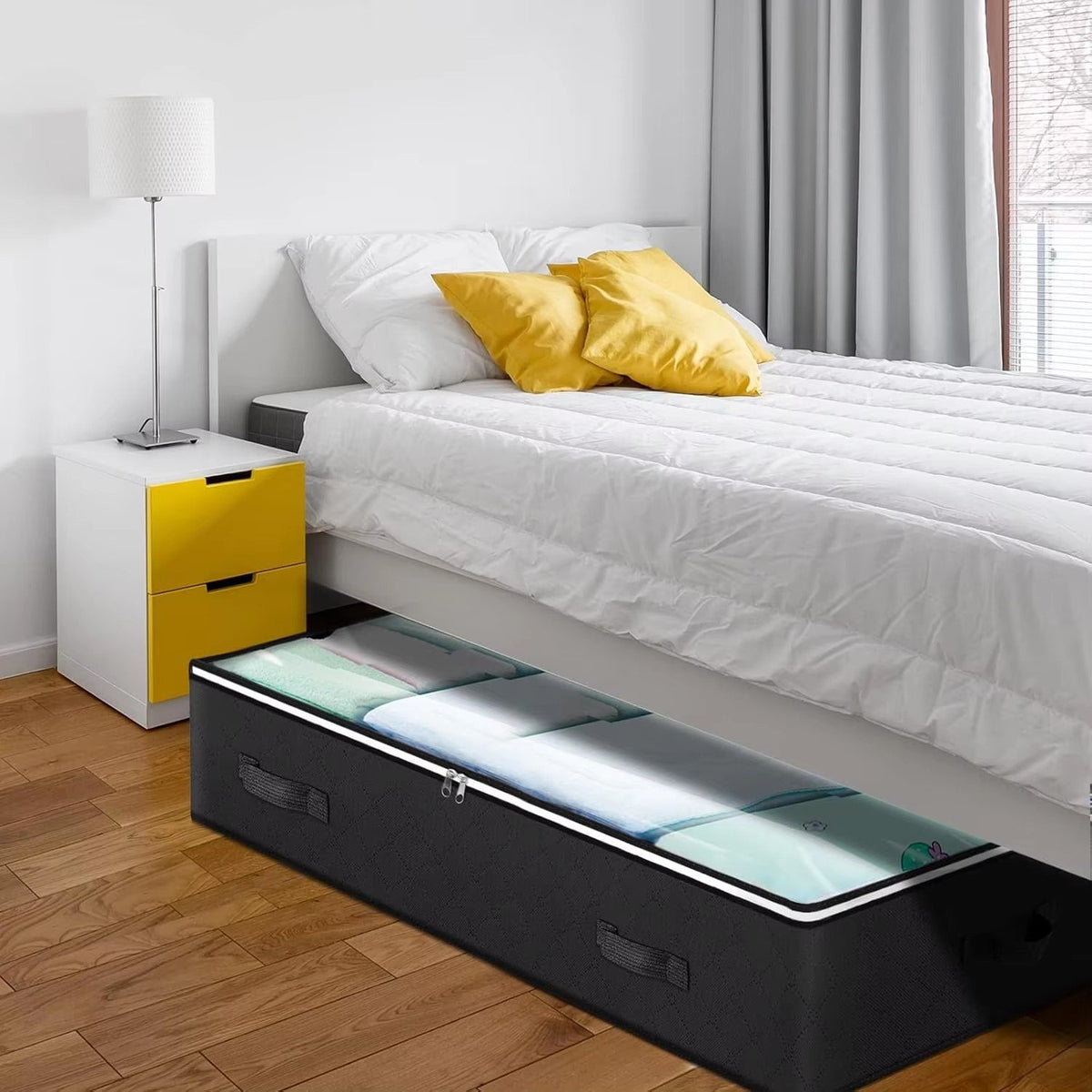 2pcs Heavy-Duty Metal Underbed Storage Bags Y4875