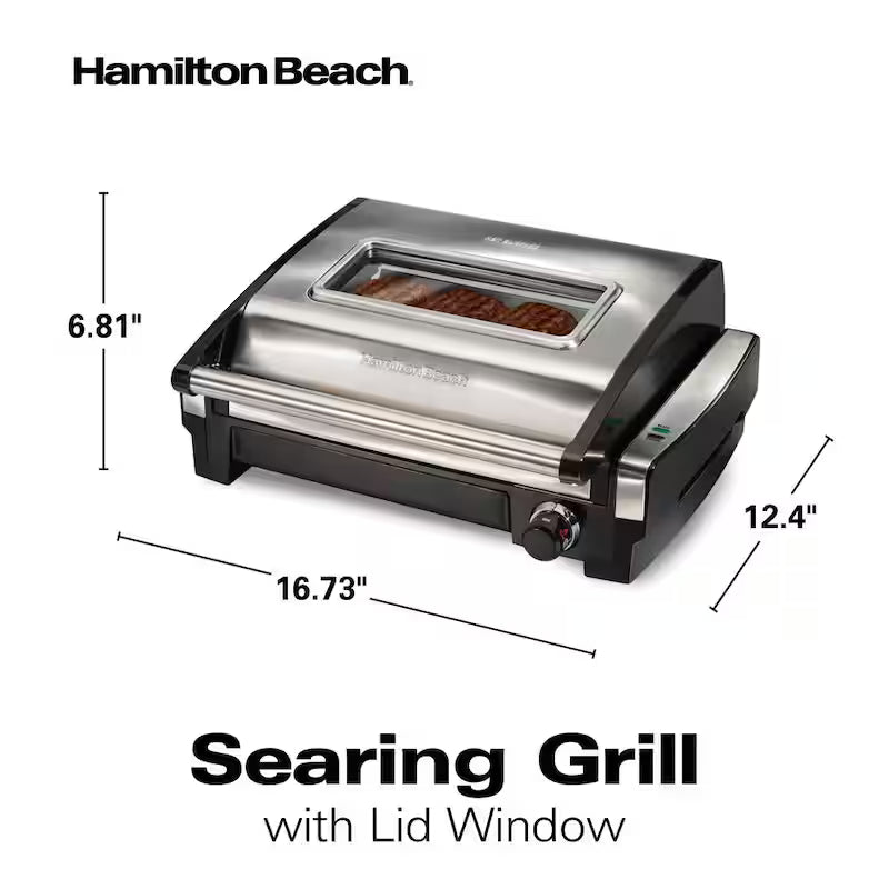 Stainless Steel Indoor Grill with Non-Stick Plates E767