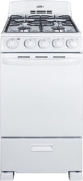 20" Freestanding Gas Range with 4 Burners 2.3 cu. ft. Oven Capacity in White R3542