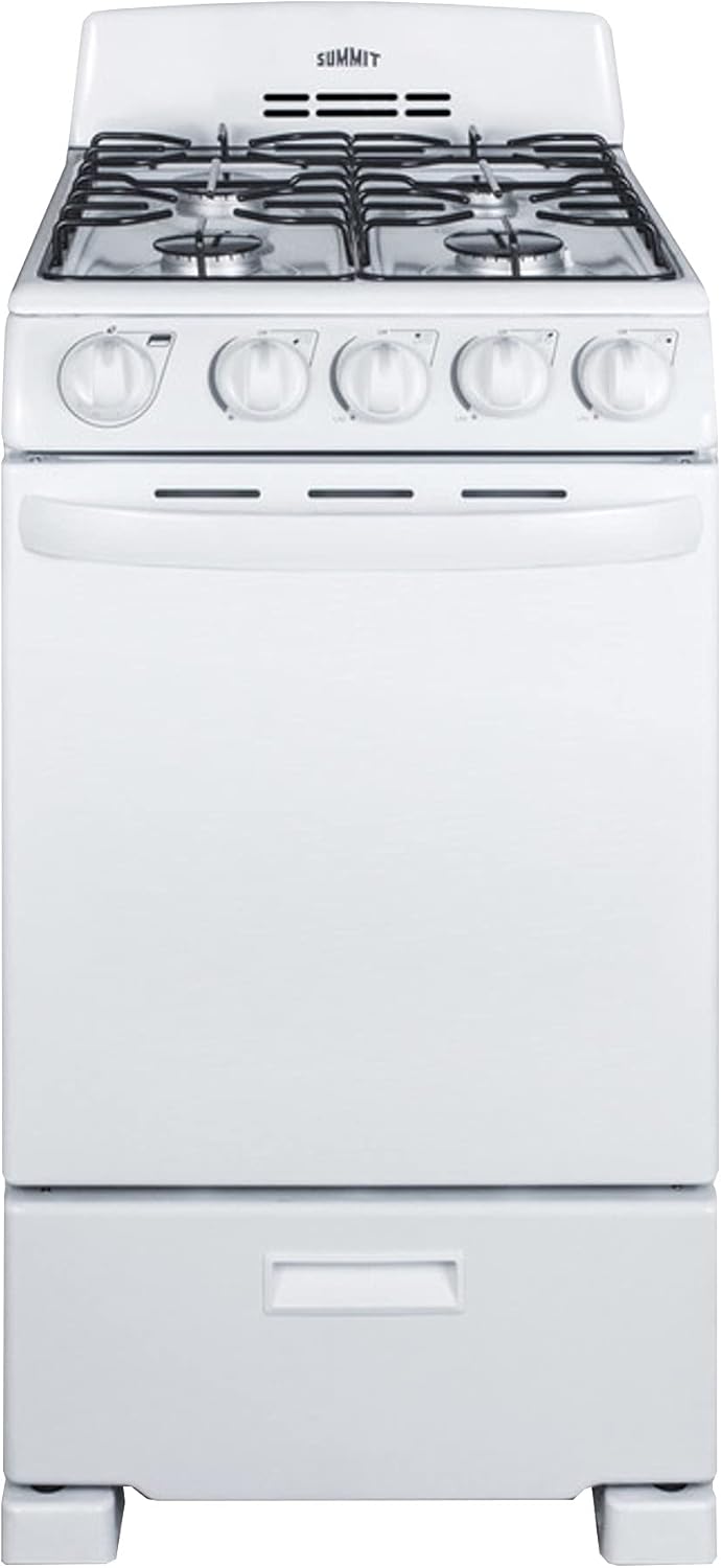 20" Freestanding Gas Range with 4 Burners 2.3 cu. ft. Oven Capacity in White R3542