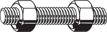 Threaded Stud, 1-5/8-8X19-3/4, pk3 K9656
