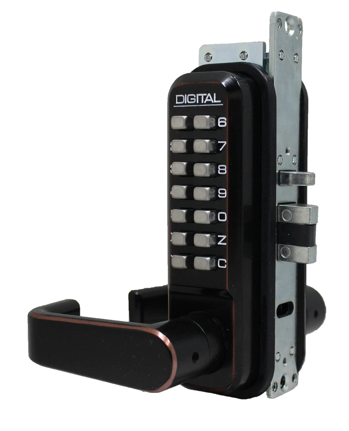 Mechanical Keyless Lever Handle Lock, Oil Rubbed Bronze O235