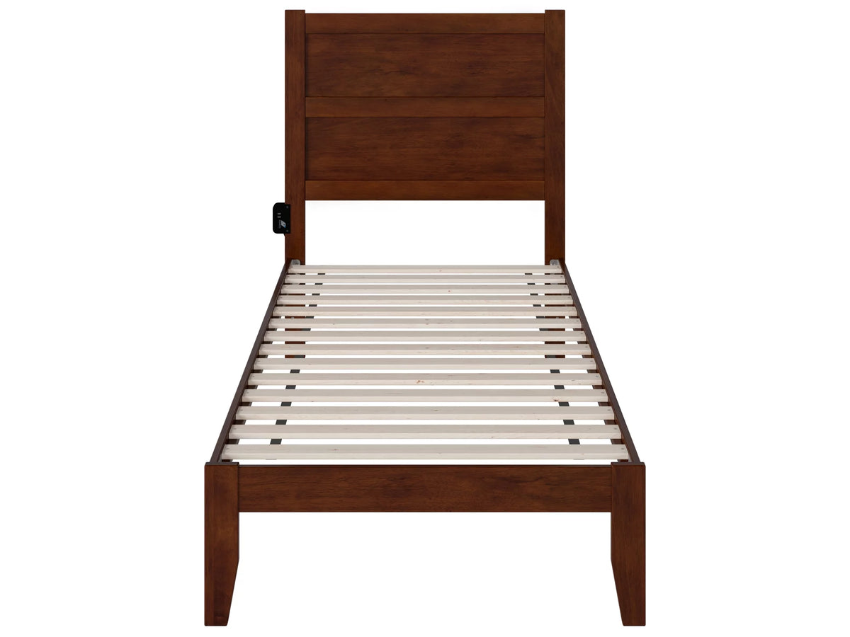 Twin XL Wood Platform Bed Frame with Panel Headboard L507