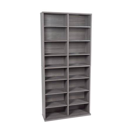 25 inchx54 inch Adjustable Wood Media Storage Shelf Bookcase Y485