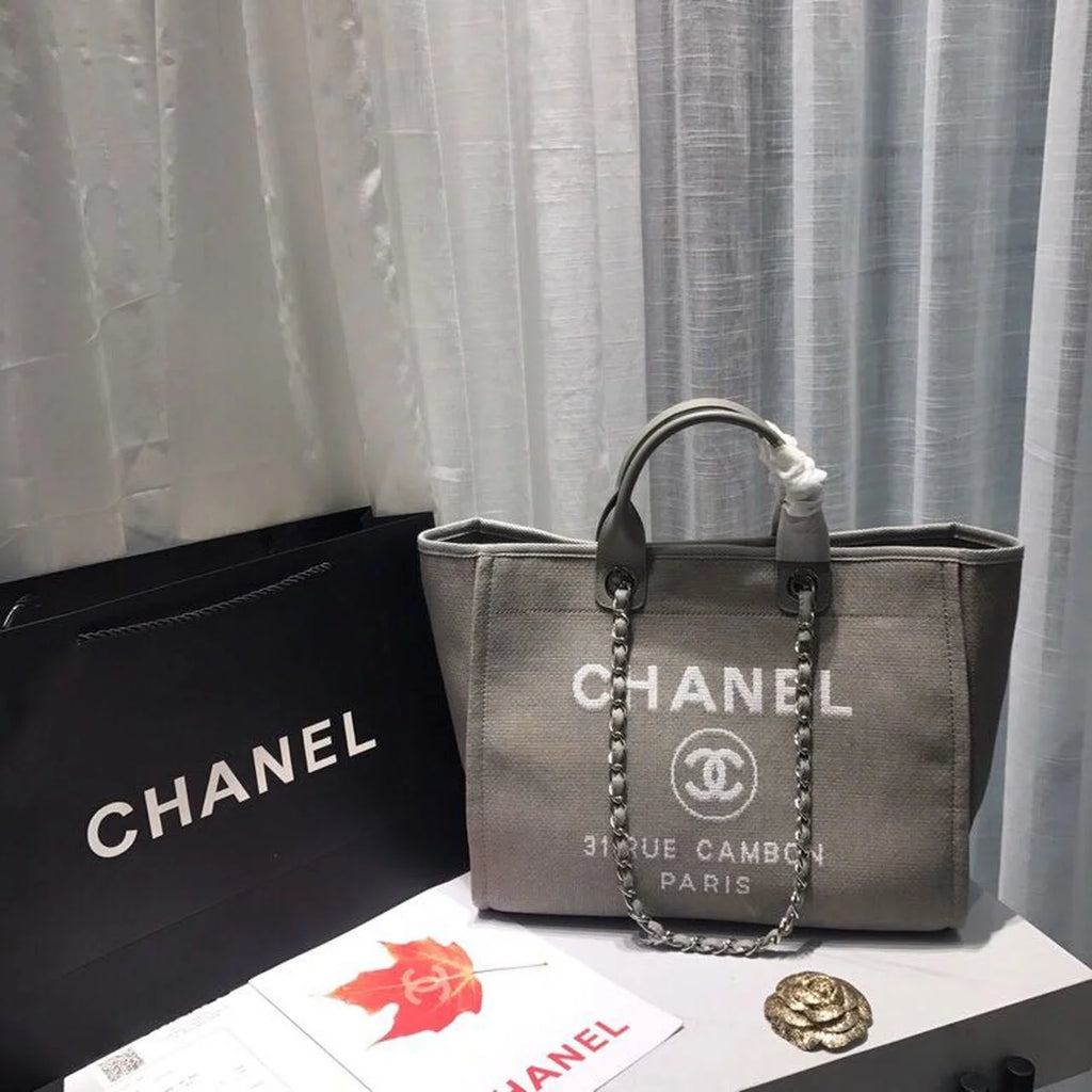 Tweed Canvas Tote Bag V675