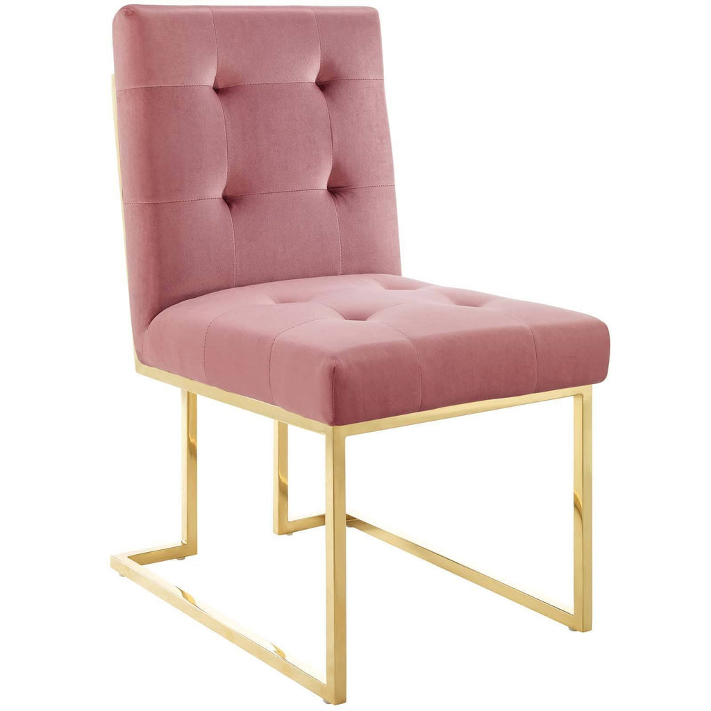 Gold Dusty Rose Performance Velvet Dining Chair P763