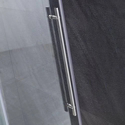 60-Inch Frameless Shower Door with Clear Glass and Stainless Steel M28137