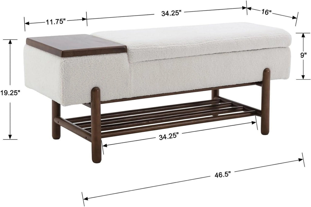 Black Leather Storage Bench with Shoe Rack X958