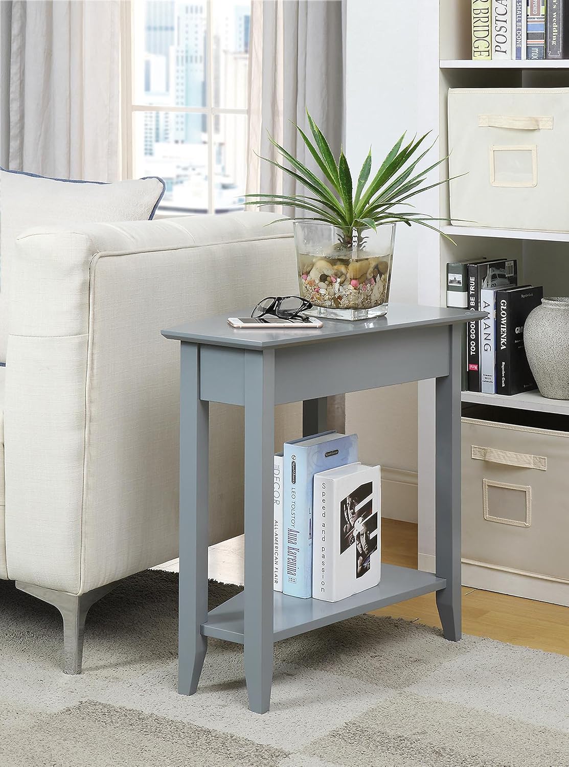 Gray Wedge End Table J944