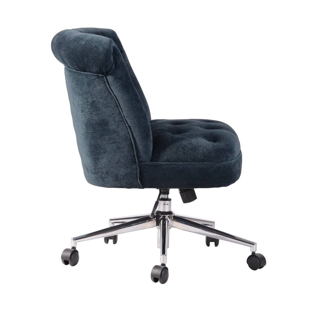 Blue Velvet Upholstered Task Chair K40481