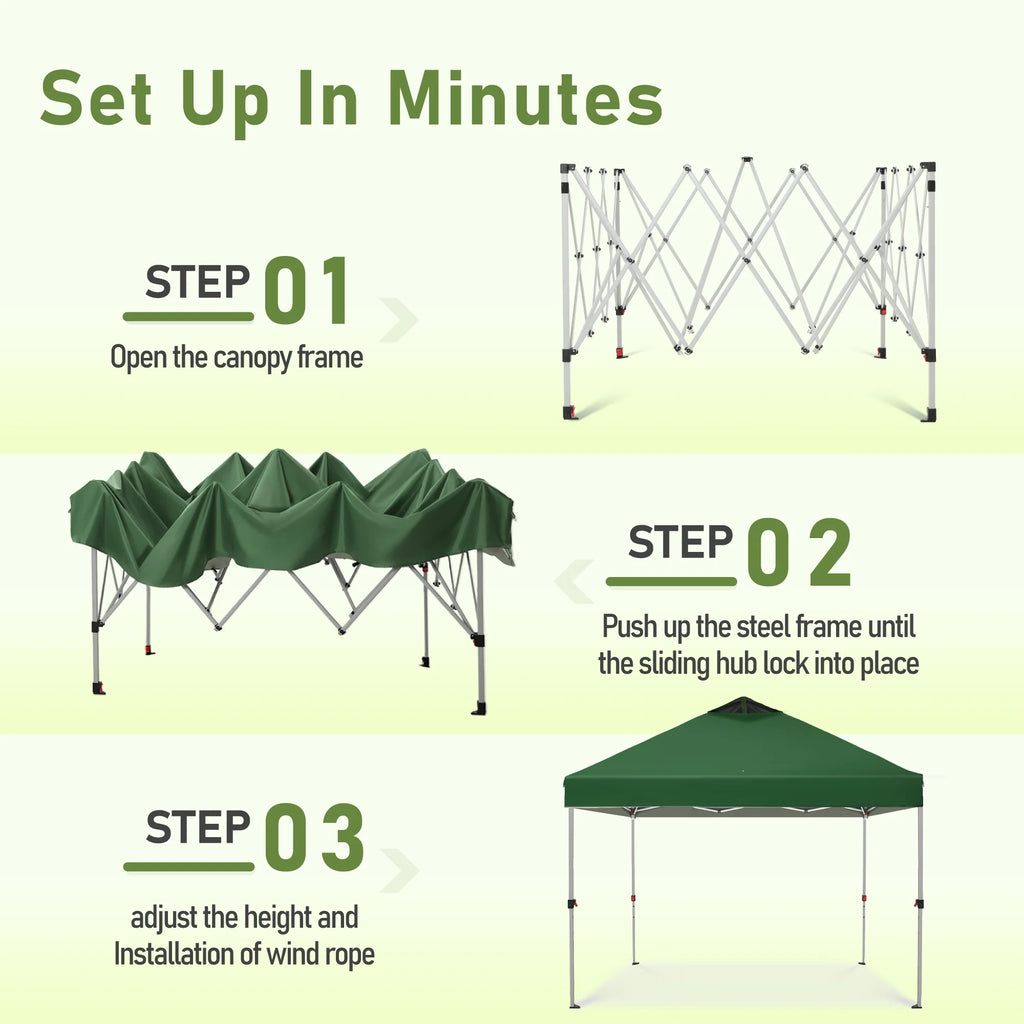 10x10ft Pop-up Canopy Tent with Wheeled Bag - Blue P623184