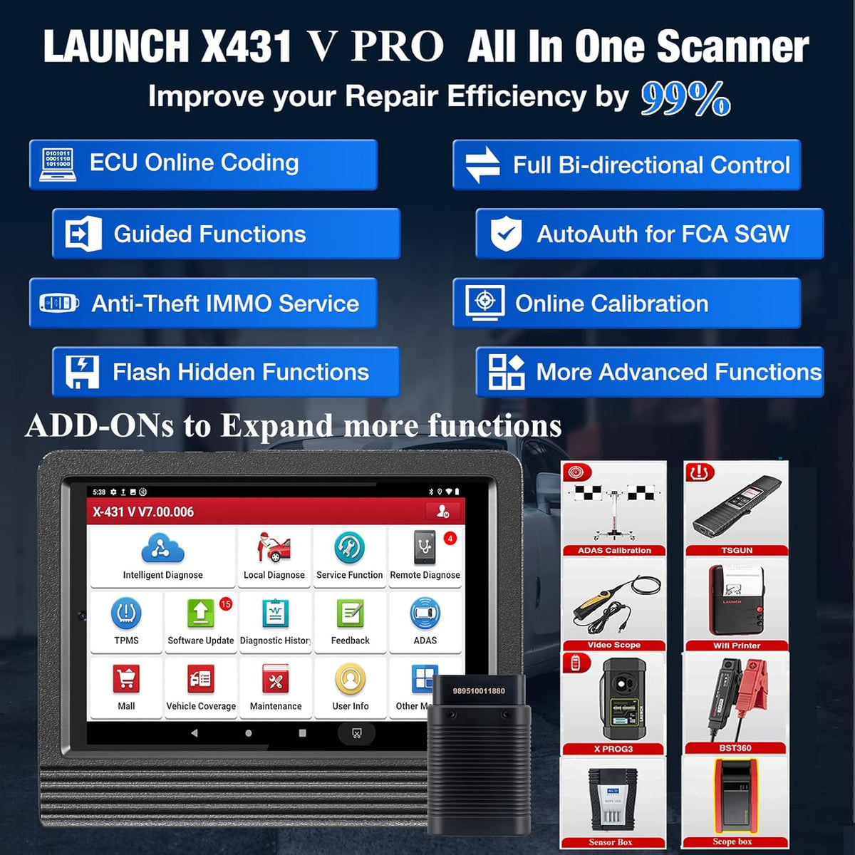 Bi-Directional Automotive Diagnostic Scan Tool O65729