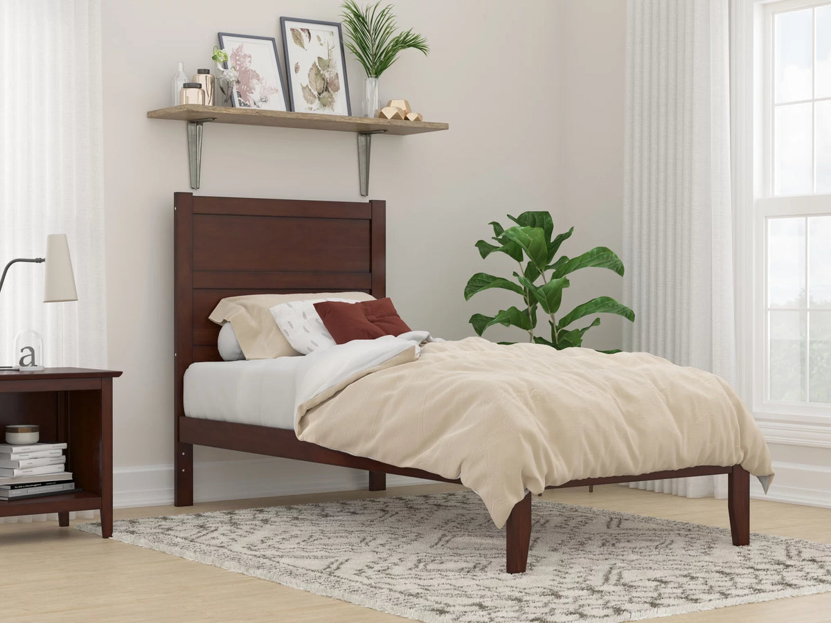 Twin XL Wood Platform Bed Frame with Panel Headboard L507