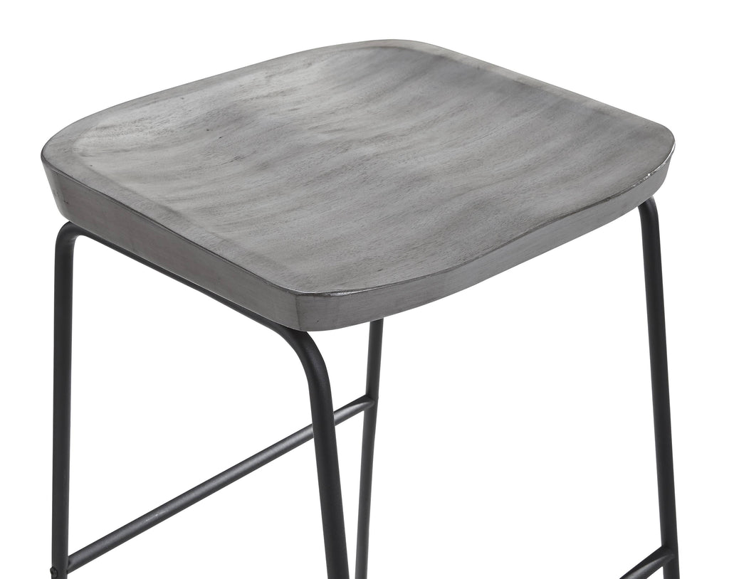 Tall Barstool Set of 2 Gray/Black J591