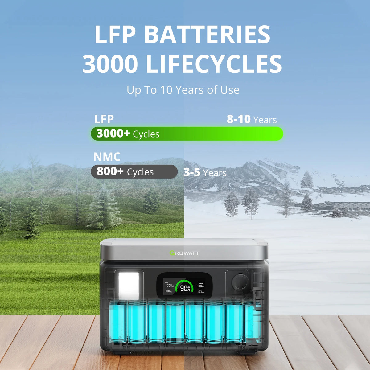 Portable Power Station 538Wh LiFePO4 600W AC Output Q551