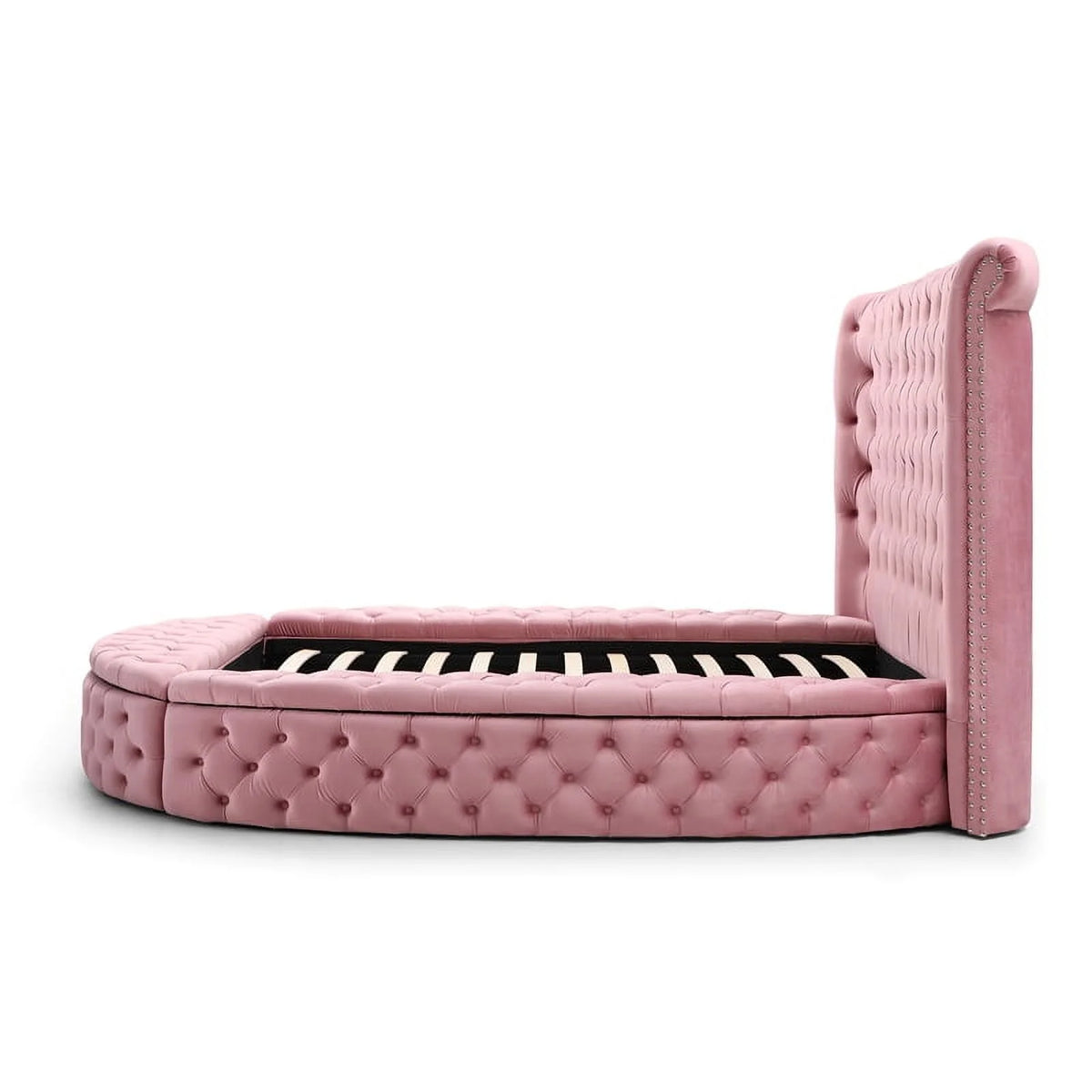 Pink Velvet Upholstered Queen Bed K6109