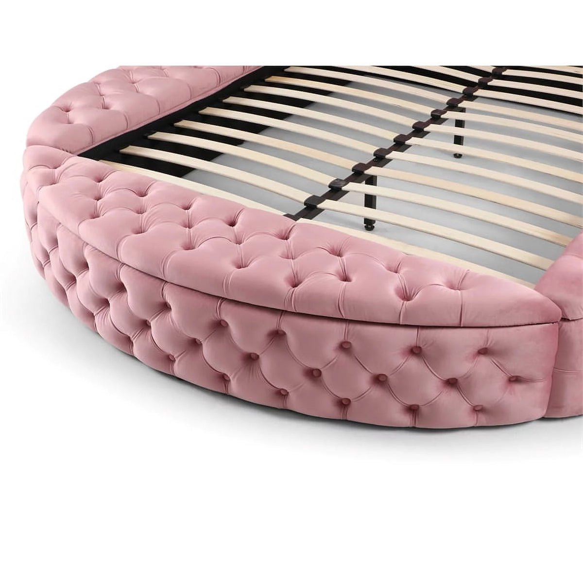 Pink Velvet Upholstered Queen Bed K6109