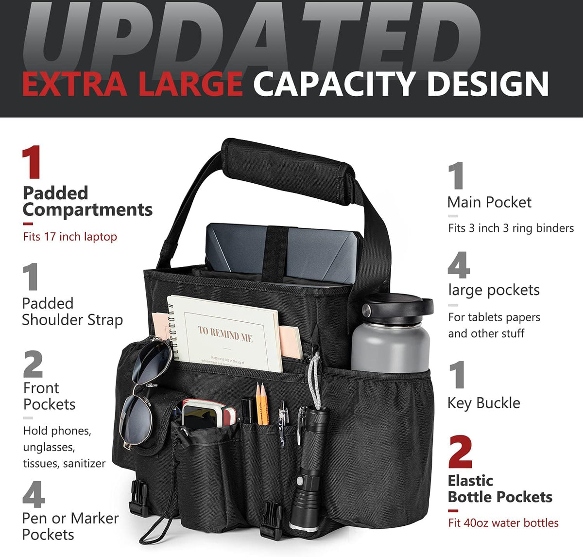 Black Car Front Seat Organizer G5280