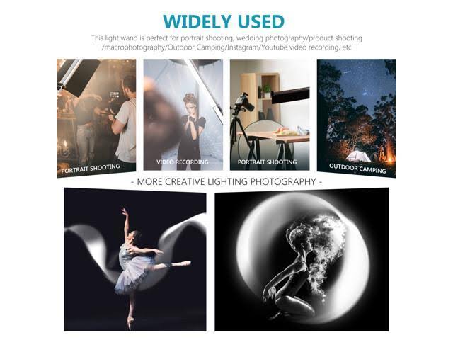 Light Wand Handheld LED Video Light Stick Photography Lighting Kit with Barndoor Remote Control Carry Bag I8465