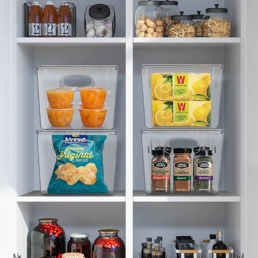Set of 4 Clear Plastic Storage Bins with Lids X3359