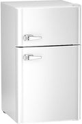 Mini Refrigerator 3.2Cu.Ft Compact Fridge Double Doors Freezer Grey Y614545