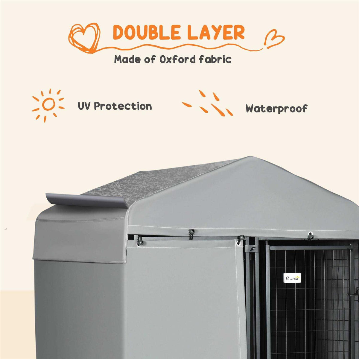 4 x 4 x 6 ft. Outdoor Dog Kennel with Waterproof Canopy T550