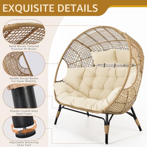 Oversized Double Egg Chair with Cushions N439