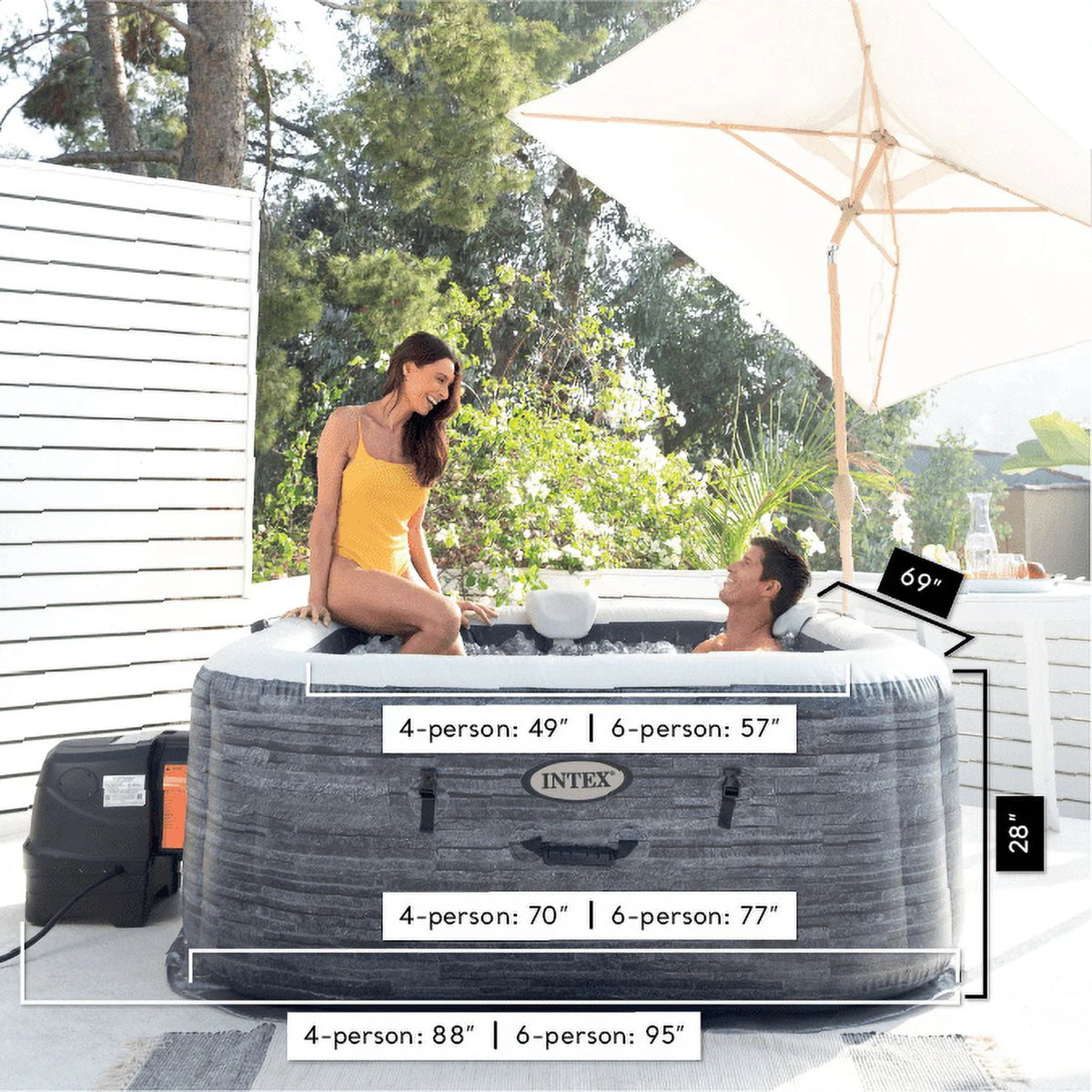Inflatable Square Jet Spa Hot Tub U870