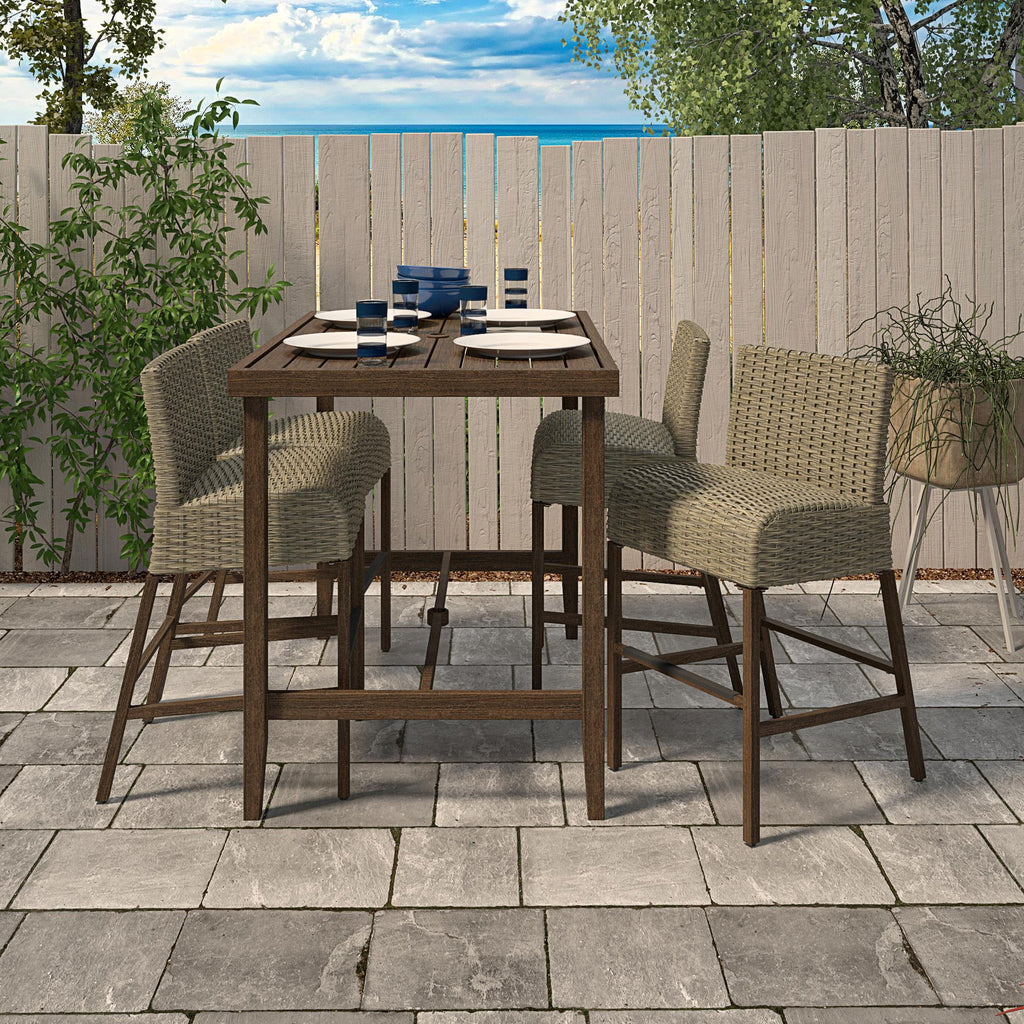 Dark Brown Steel Patio Bar Table D535362