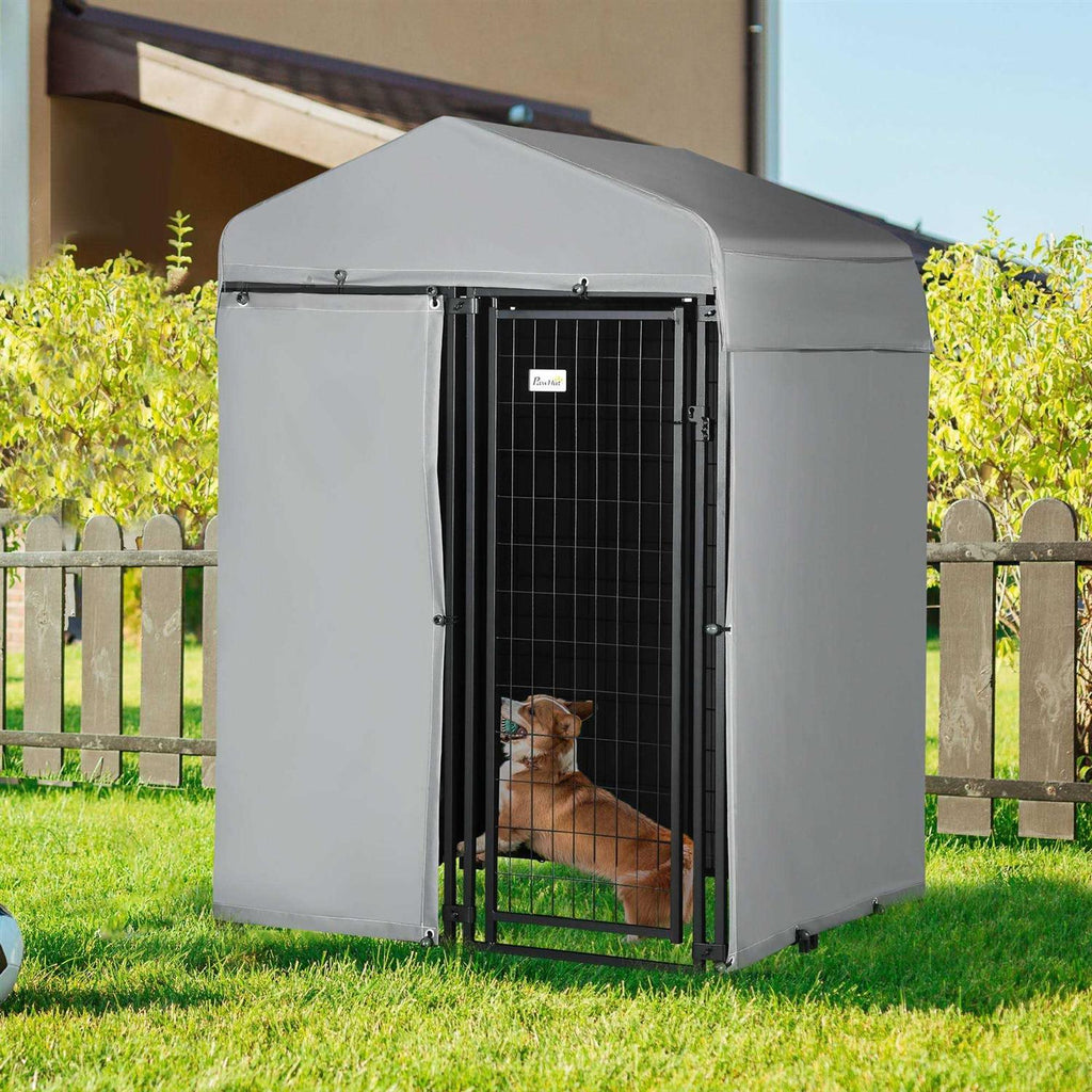 4 x 4 x 6 ft. Outdoor Dog Kennel with Waterproof Canopy T550