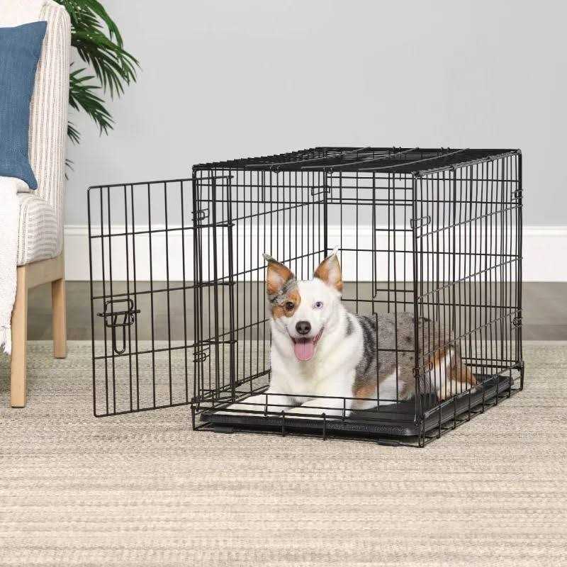 Folding Metal Wire Dog Crate with Divider and Tray M364