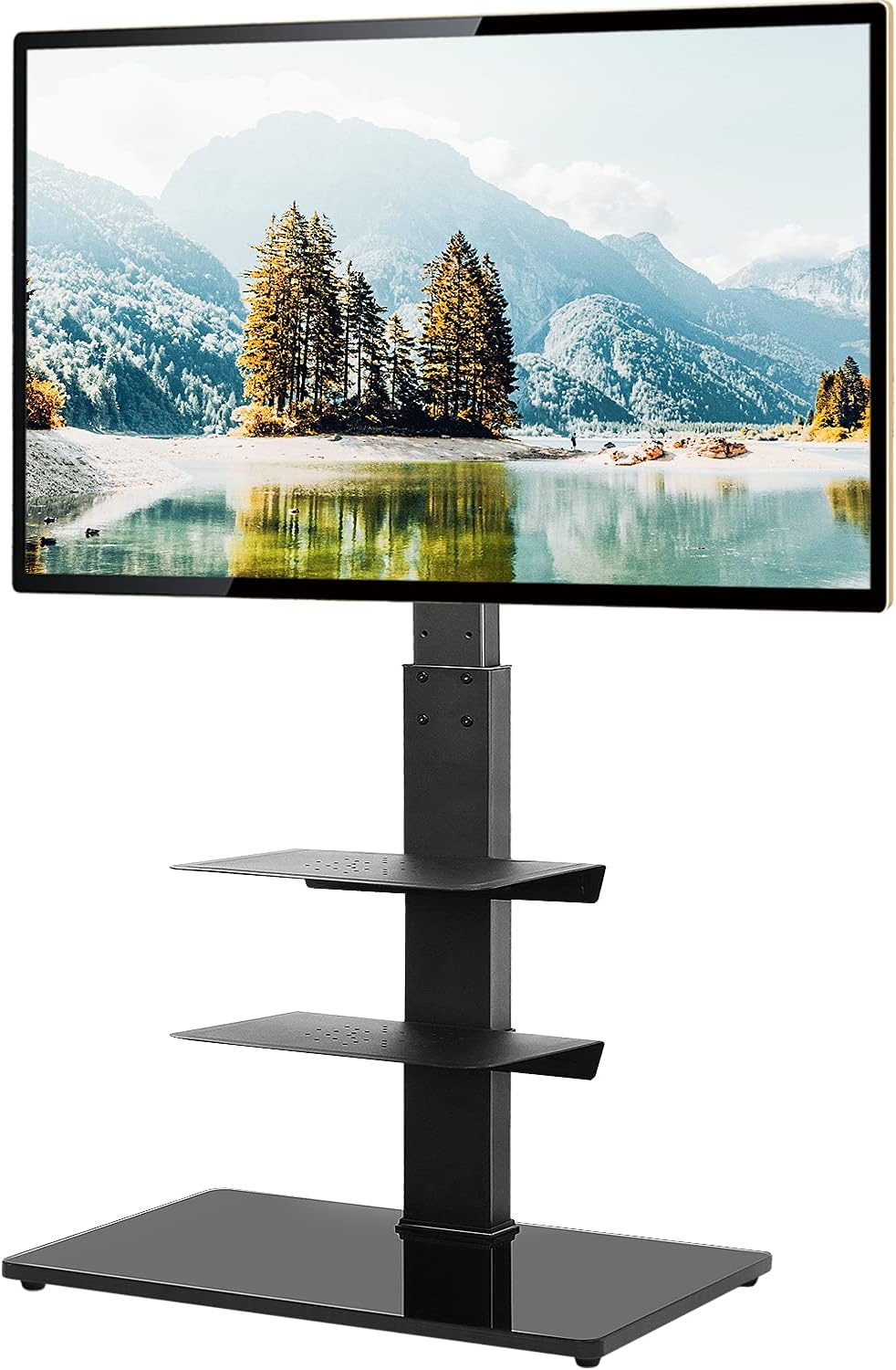 Black Swivel TV Stand with Adjustable Shelf P45031