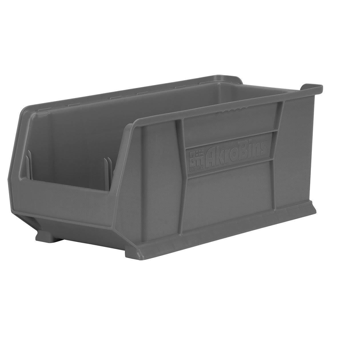 Grey Plastic Stacking Storage, Case of 4 O7285