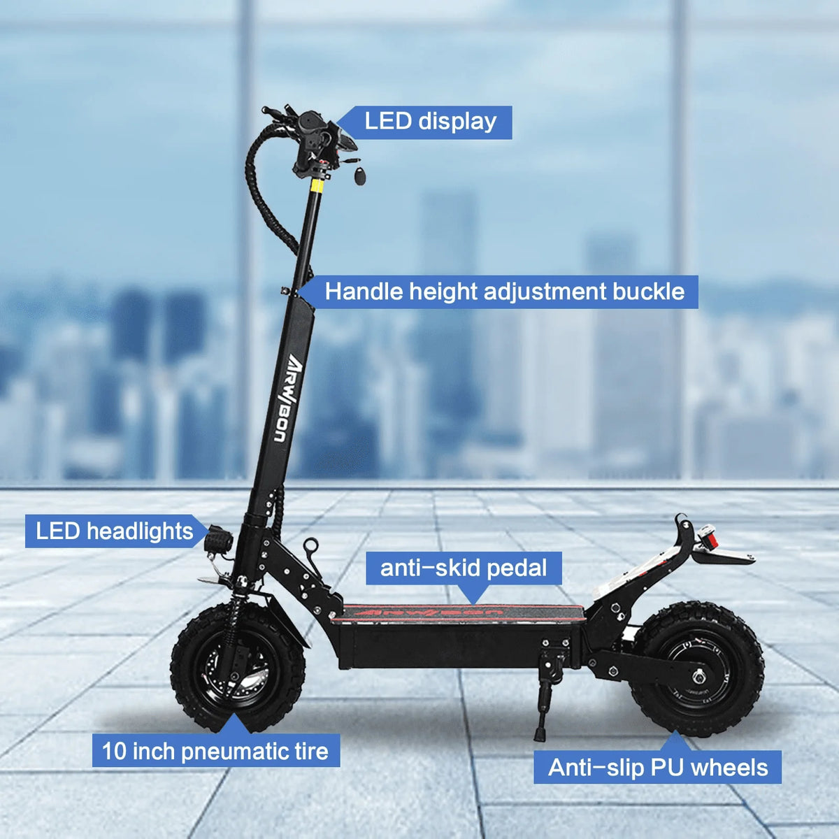 Electric Kick Scooter for Adults, 2500W Motor, 30 MPH, 48V/16AH A682971