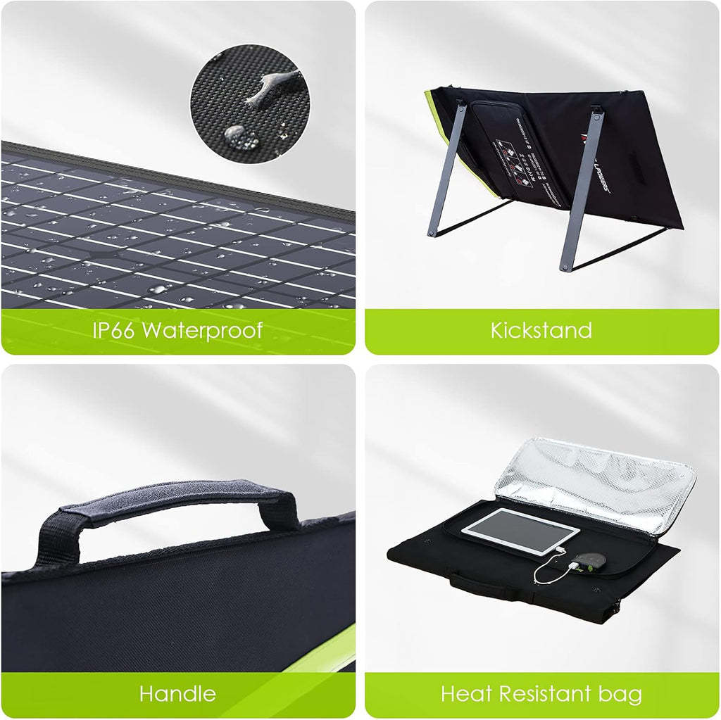 60W Foldable Monocrystalline Waterproof IP66 Portable Solar Panel J88713