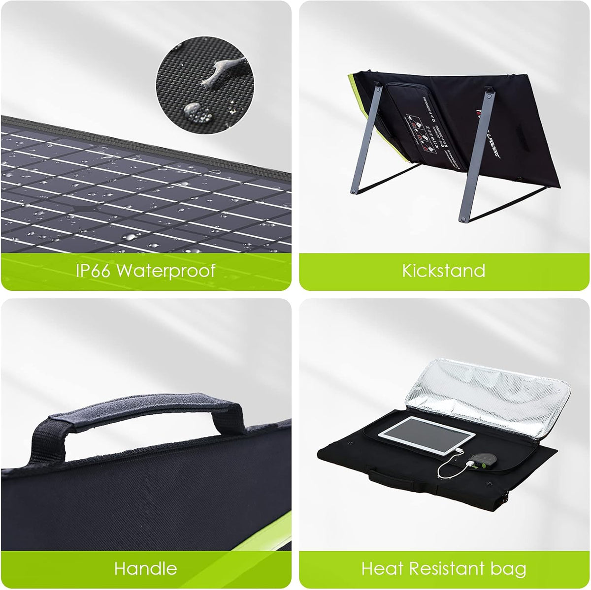 60W Foldable Monocrystalline Waterproof IP66 Portable Solar Panel J88713