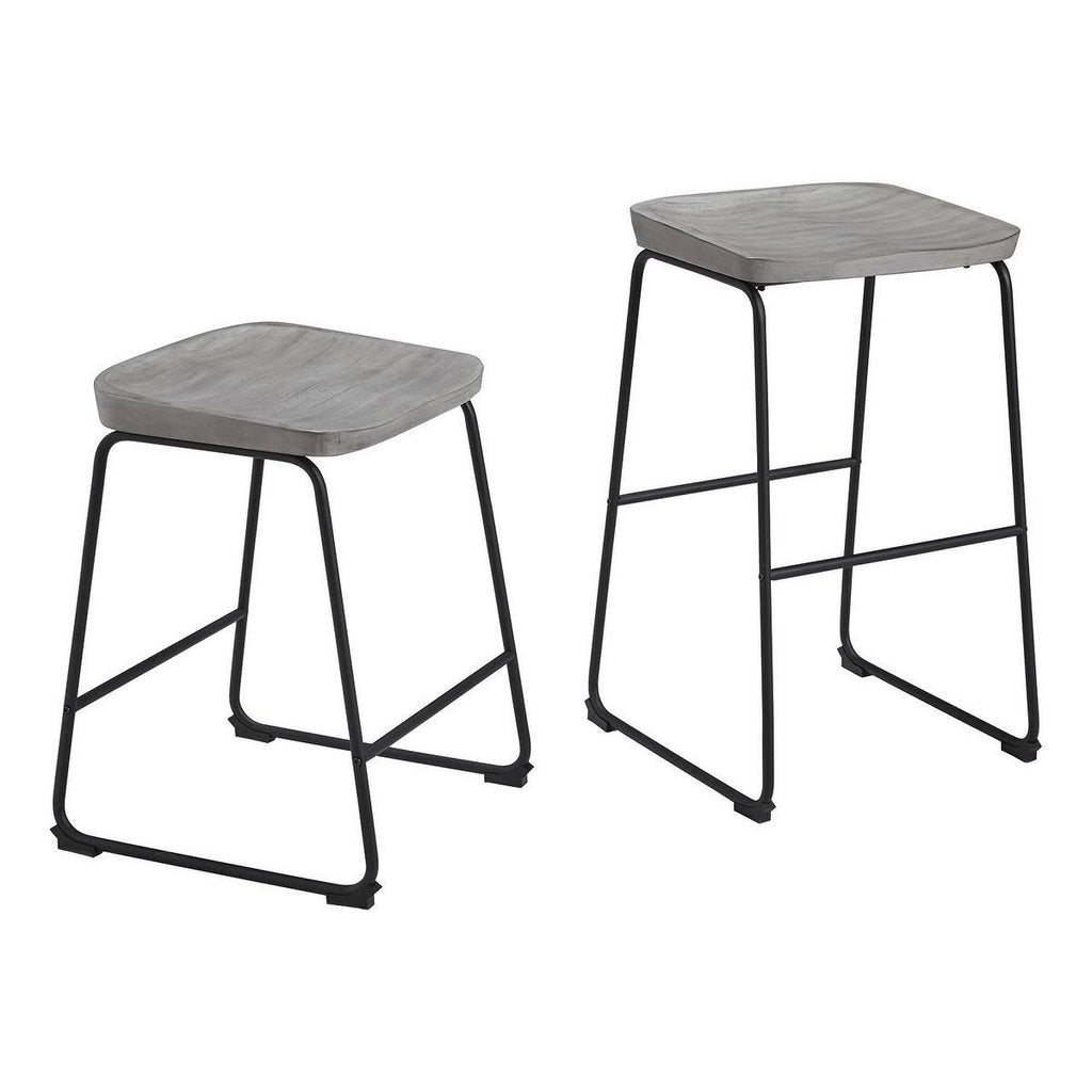 Tall Barstool Set of 2 Gray/Black J591