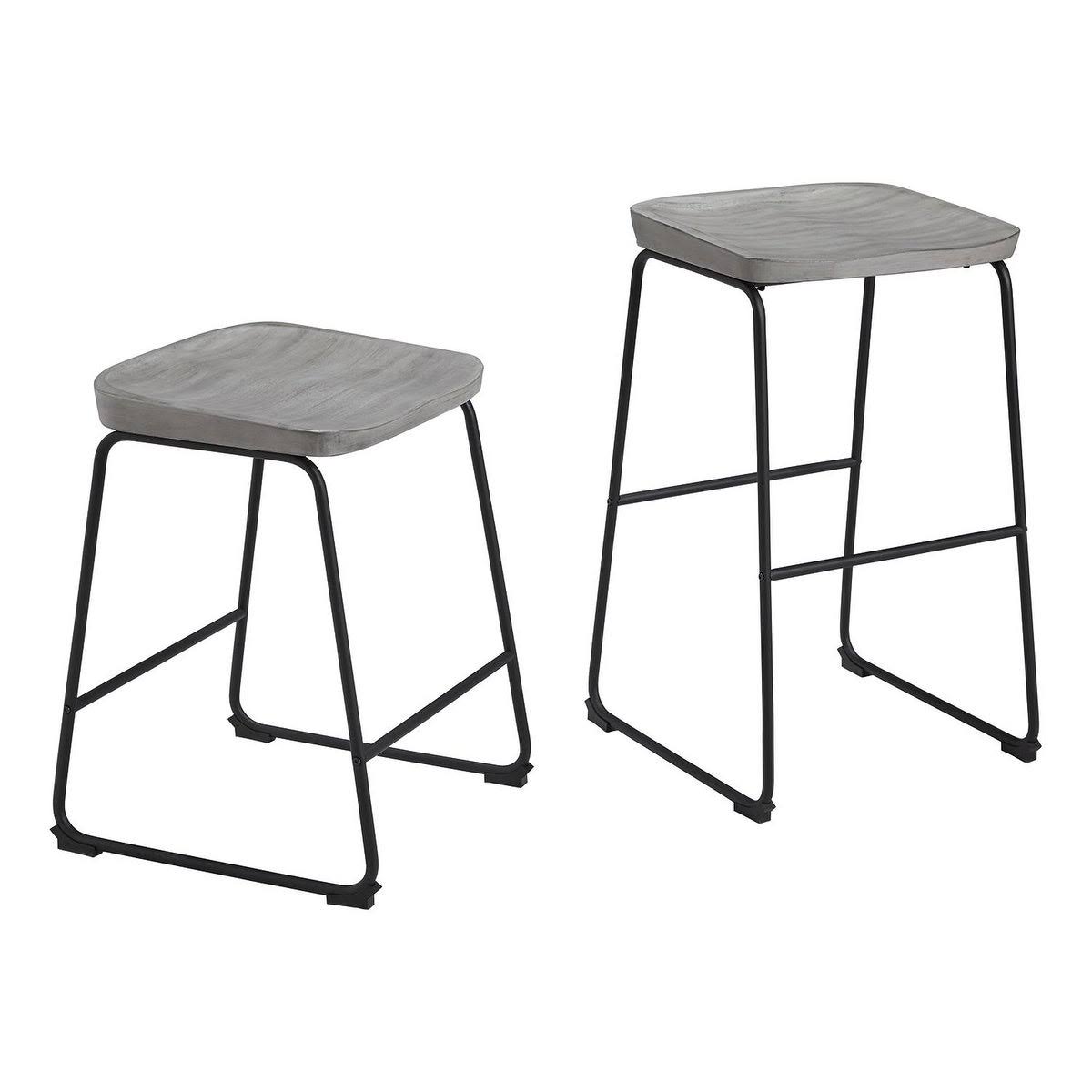 Tall Barstool Set of 2 Gray/Black J591