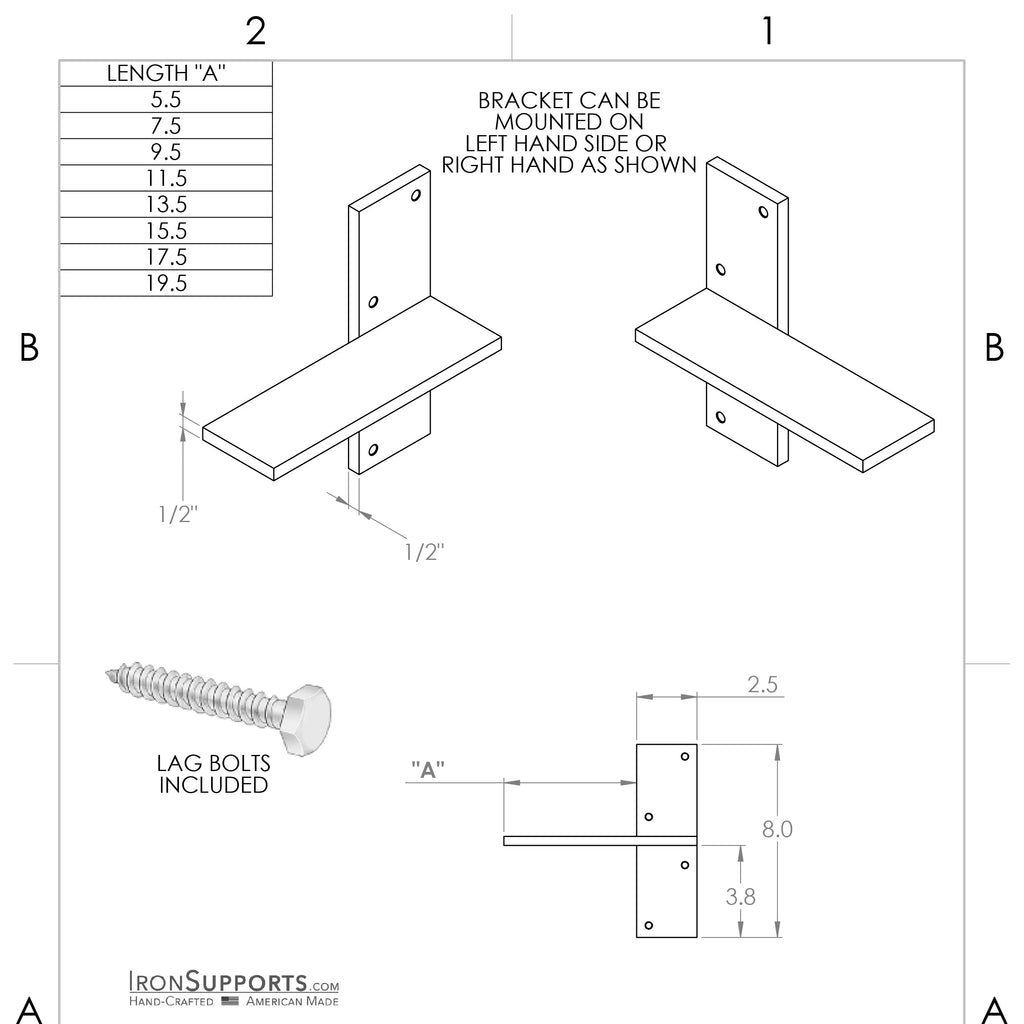 Floating Countertop Wall Bracket M358534