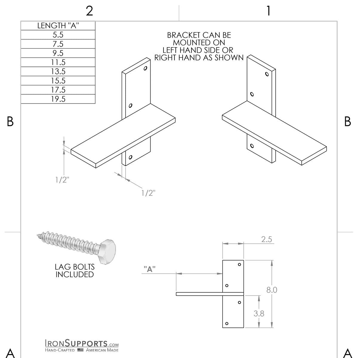 Floating Countertop Wall Bracket M358534