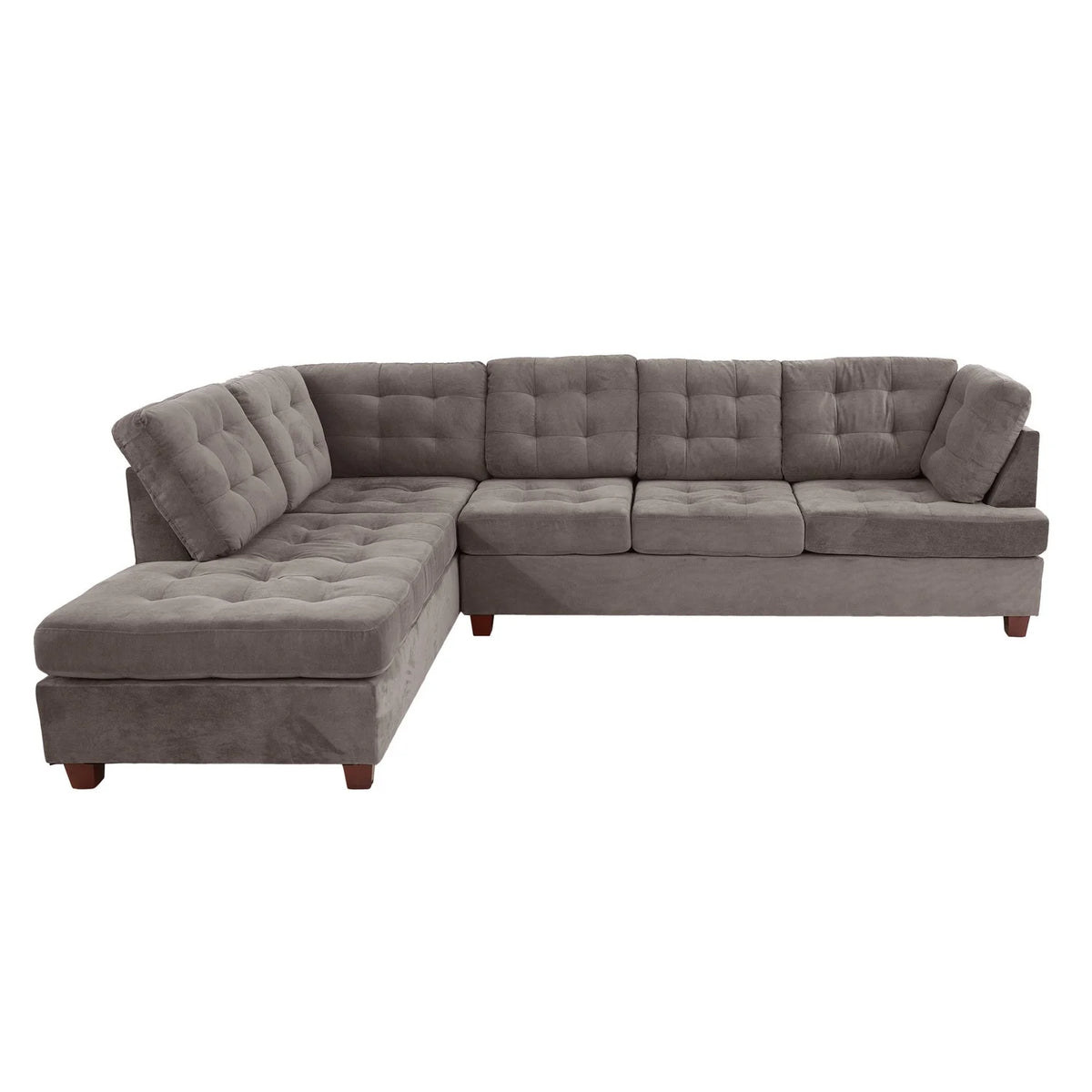 Charcoal Gray 2 Piece Reversible Sectional Set J8592