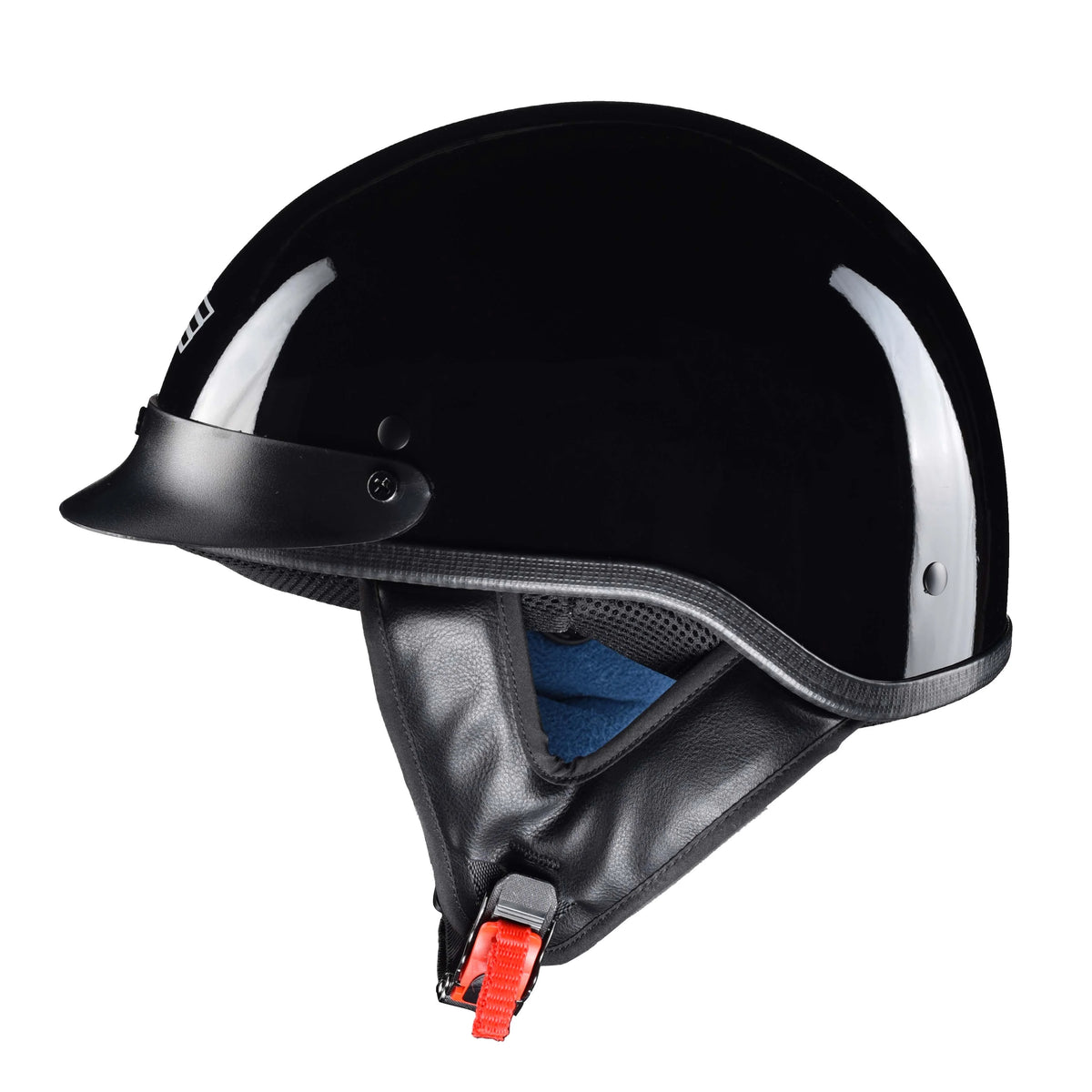 High Gloss Black Motorcycle Half Face Helmet K889229