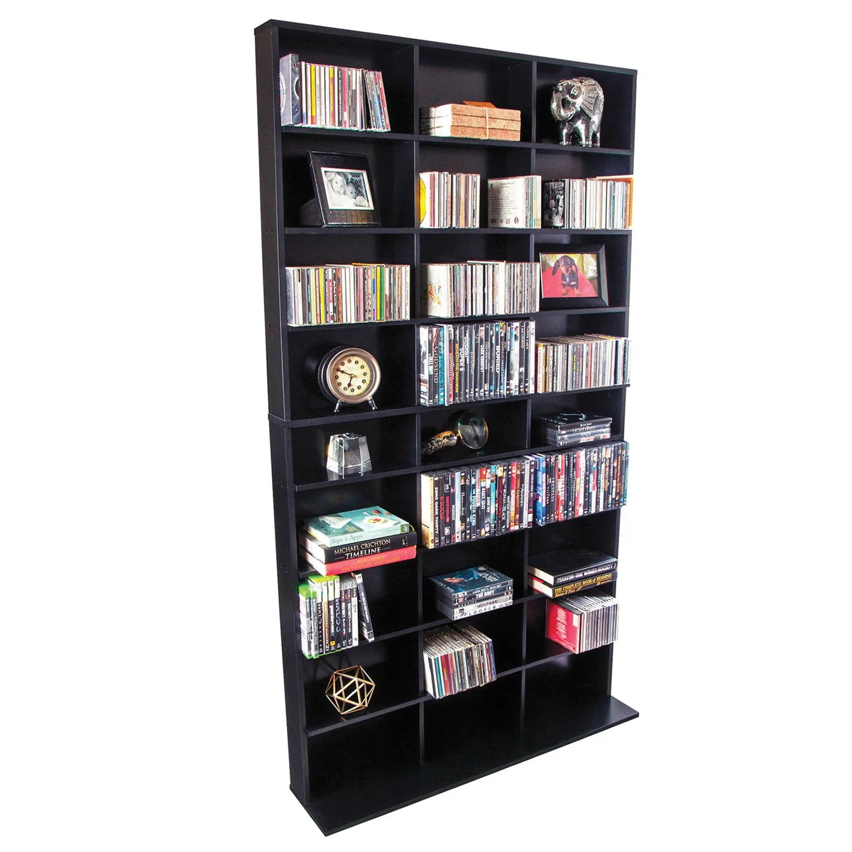 40"x71" 9-Shelf Wood Media Storage Bookcase E12370