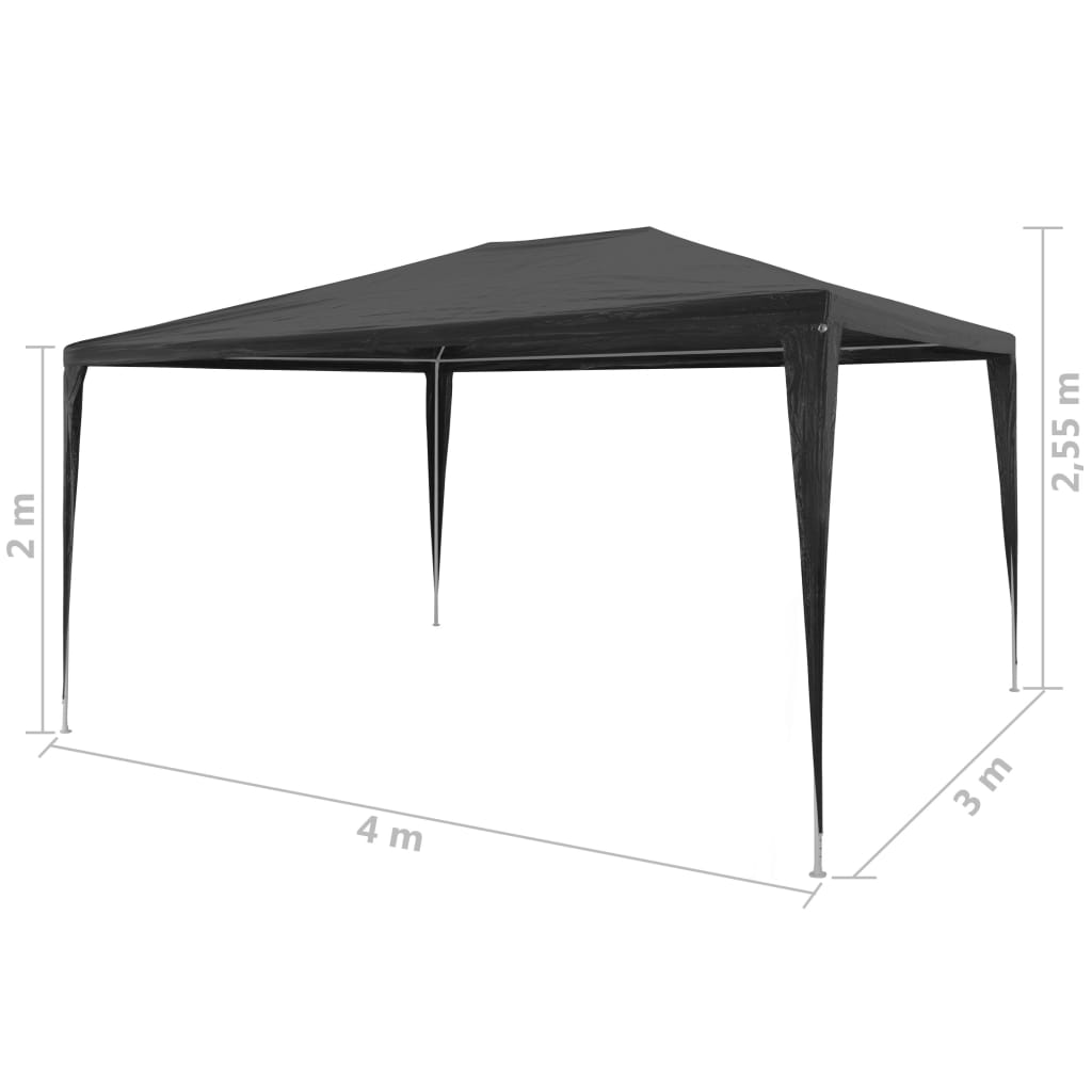 Party Tent PE Anthracite 9'10"x13'1" M6146