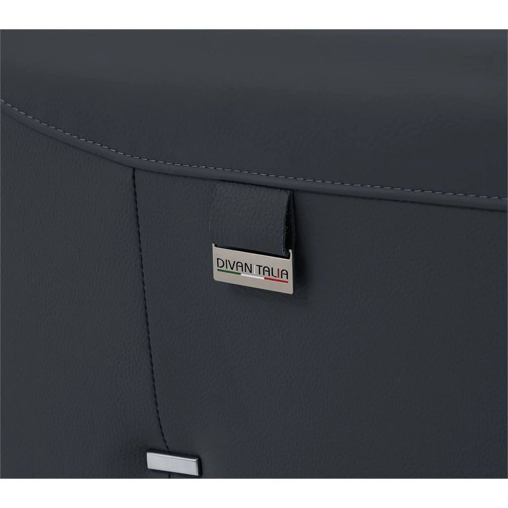 Dark Gray Italian Leather Power Recliner Loveseat T5741