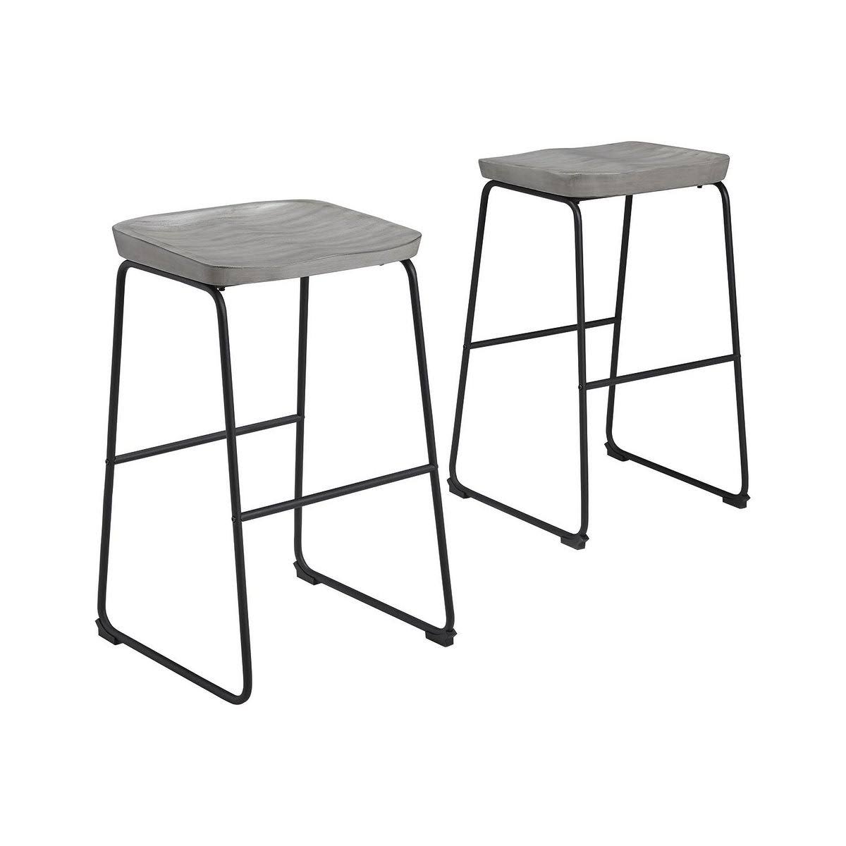 Tall Barstool Set of 2 Gray/Black J591