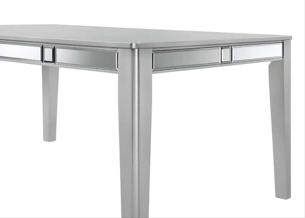 Grey Silver Dining Table Set for 6 M896