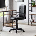 Black Adjustable PU Leather Office Chair with Wheels S347693
